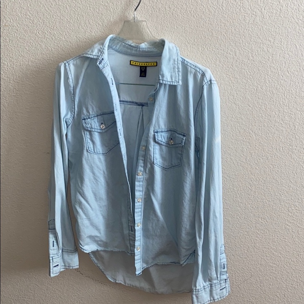 Light-Blue Denim Button-Up
